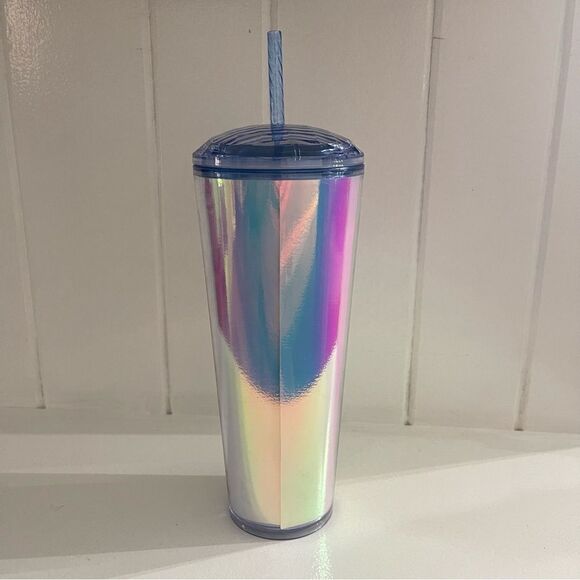 Starbucks Summer 2023 Iridescent Prism Lid Water Hot Cold Liquid Tumbler 24oz - Picture 3 of 9
